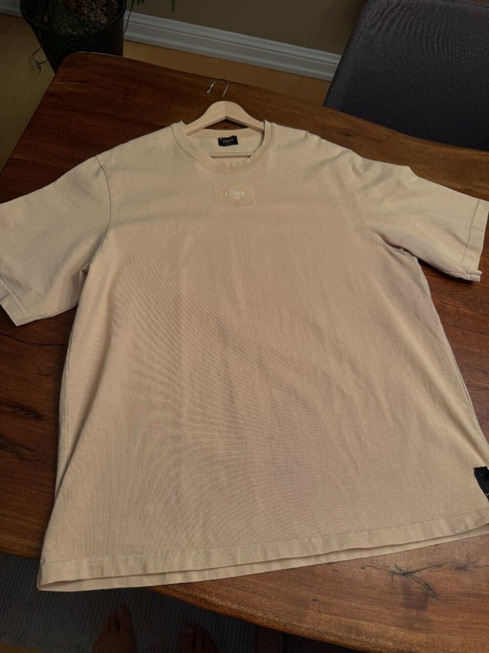 Fendi - Distressed Heavy Cotton T-Shirt - XXL - Dark Cream